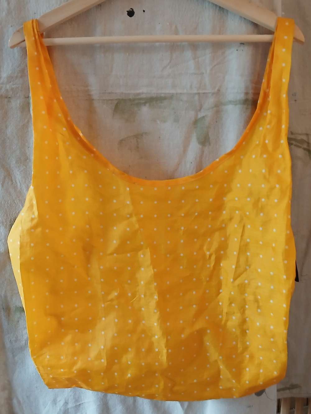 BAGGU Yellow Polka Dot Reusable Bag